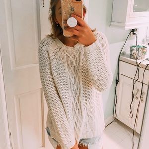 Cream Cable Knit Sweater